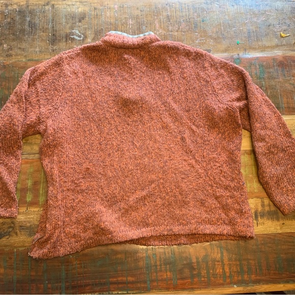 Woolrich Womens XL Zip Pullover Knit Sweater Top Red Orange Large fall Halloween - Picture 5 of 8